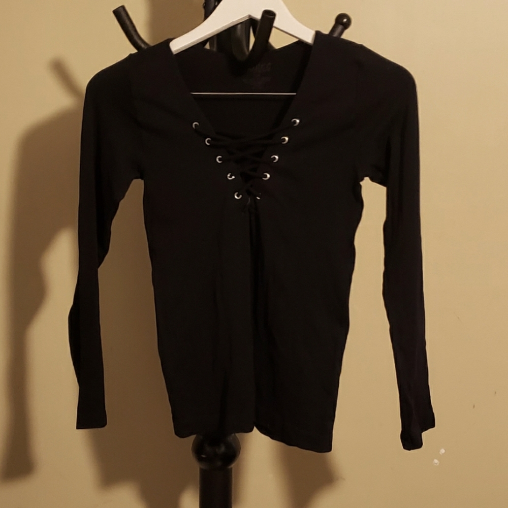 Sexy Gothic Corcet Style Long Sleeve Top